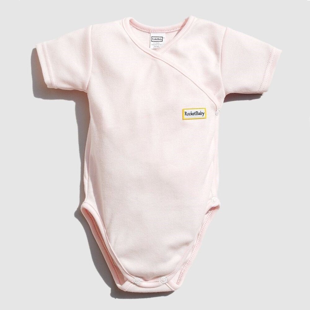 ROCKETBABY Bodysuit Kimono Short Sleeve Pink
